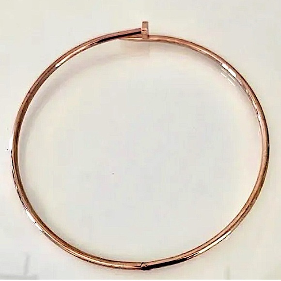 Rose Gold Nail Zircon Choker Necklace Luxury Minimalist - Picture 5 of 6